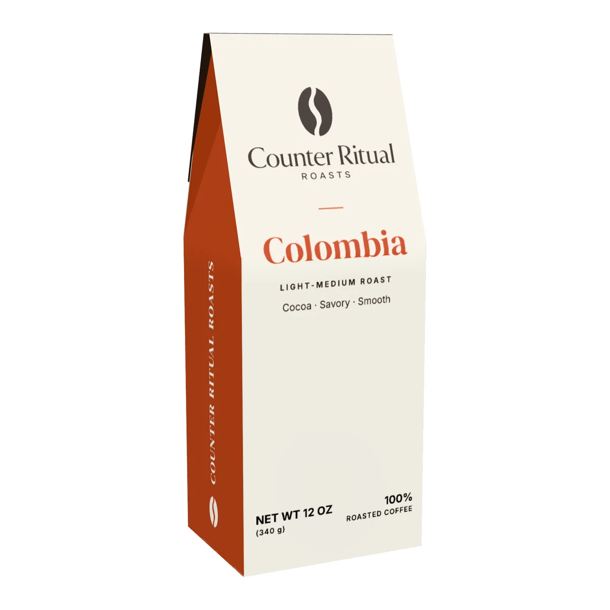 Colombia Light-Medium Roast Coffee, front of the 12 oz box
